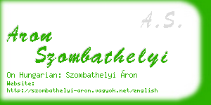 aron szombathelyi business card